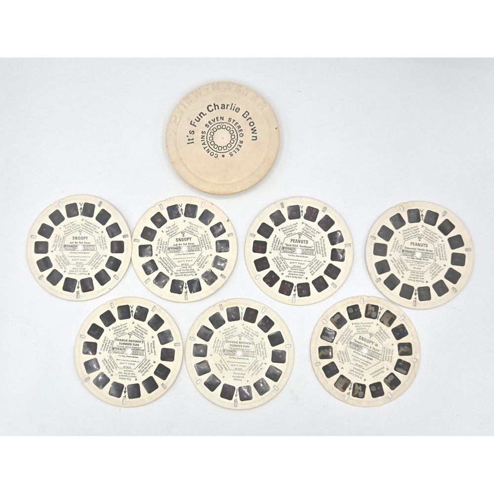 Vintage 1970s GAF View-Master "It's‎ Fun, Charlie Brown" 7-Reel Set